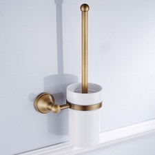 ɪEuropean Luxurious Antique Bronze Toilet Brush Holder Set Wall Mounted Brass