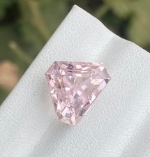 8.90 Ct Natural Cut Kunzite Trillion shape loose gemstone from Afghanistan.