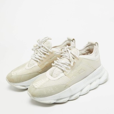 Versace White Suede and PVC Chain Reaction Sneakers Size 42 | eBay