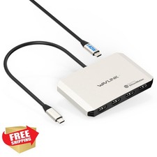 WAVLINK 4 Monitor Docking Station Quad 4K HDMI macOS M1/M2/M3/M4 PD 140W