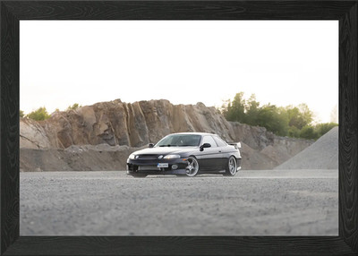 Schwarzer Lexus SC300 Gerahmtes Wandbild Poster Leinwanddruck Bild