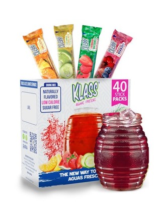 Klass Aguas Frescas, Powdered Drink Mix Variety Pack, 40 Singles Zero Sugar &