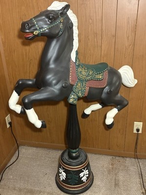 Vintage Wonder Bouncy Horse Repainted Black Custom Carousel Style Display Decor