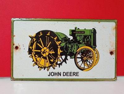 Vintage John Deere Traktoren Porzellan Emailschild 6'' x 3,5''