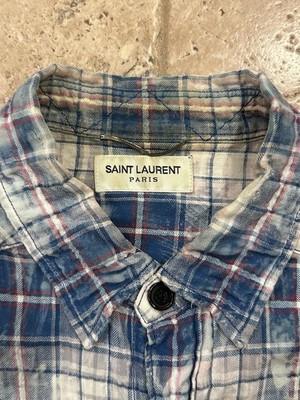Saint Laurent x Hedi SS16 Surf Sound Bleach Shirt Flannel | eBay