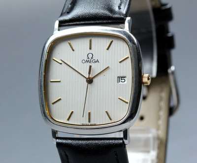 【N MINT】 Vintage OMEGA DeVille Cal.1430 Quartz White Dial 30mm Men's Watch JAPAN