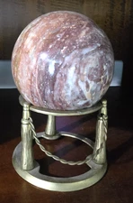 Sphere With Brass Holder 5lb Sphere Truly Beautiful-2