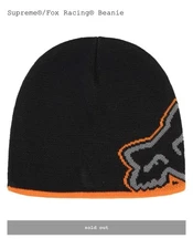 🔥Supreme x FOX Racing Beanie - Black- Gray - Orange-Brand New - - SOLD OUT