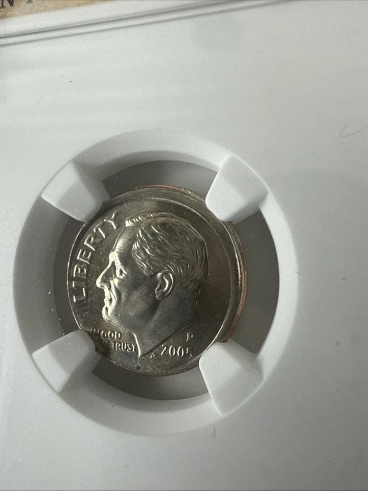 2005-P Broadstruck Mint Error Uncirculated Roosevelt Dime NGC "NE Error Coll." - Image 3 of 4