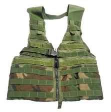 US Military Zippered FLC Fighting Load Carrier Tactical MOLLE Vest WOODLAND CAMO