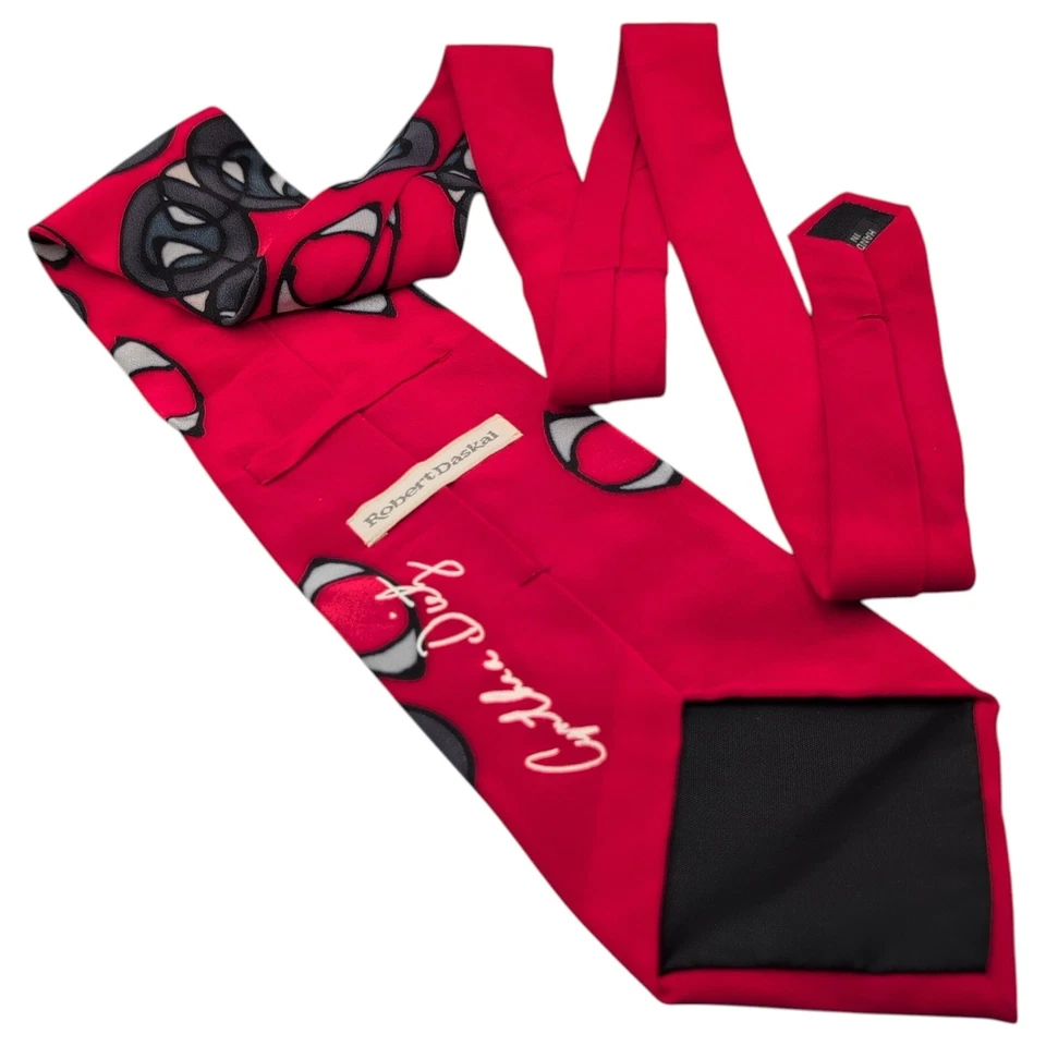 Corbata Robert Daskal pintada a mano 100 % seda abstracta Cynthia Doty EE. UU. 56x3,75 Foto 2 de 4