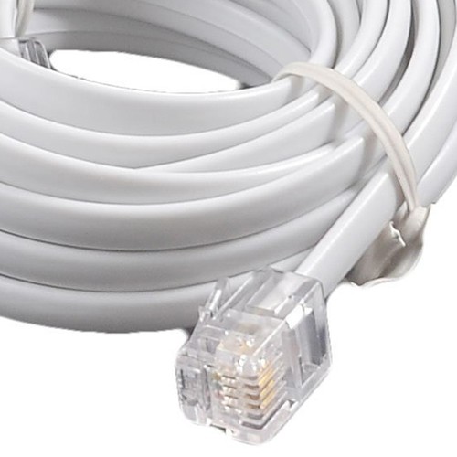 5m RJ11 4 Pin Fully Wired High Speed Broadband Internet ADSL Cable White Fibre - 第 1/3 張圖片
