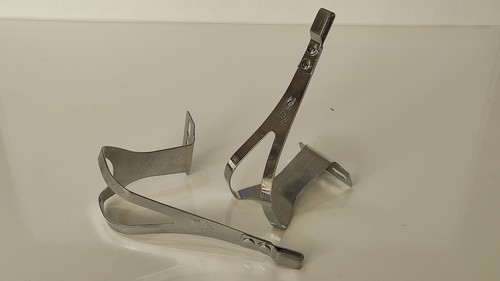 ALE Toe Clips Pedals Torino Italy Vintage Old 70s 80s Steel Chrome Road-Racing - Picture 9 of 23