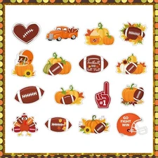 Autumn Fall Football Stickers 1.5 Inches
