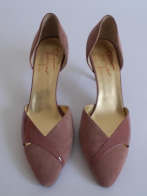 Walter Steiger Pumps in rosé Wildleder mit Lackleder abgesetzt Gr 41