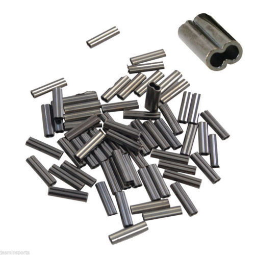 100pcs Double Fishing Sleeves Tube Barrel Copper Crimping Wire Connectors Tackle - Picture 6 of 10