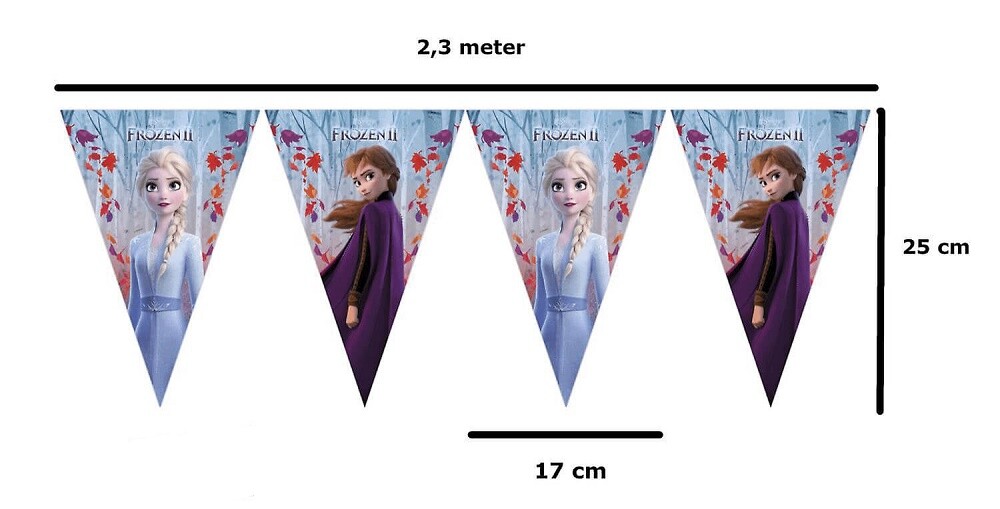 FESTONE BANDIERINA PLASTICA FROZEN II 2,3 MT FESTONI COMPLEANNO 2