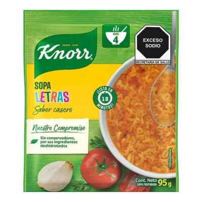 12 Pack Knorr, Sopa De Letras Knorr 95g. Sabor Casero. 4 portions