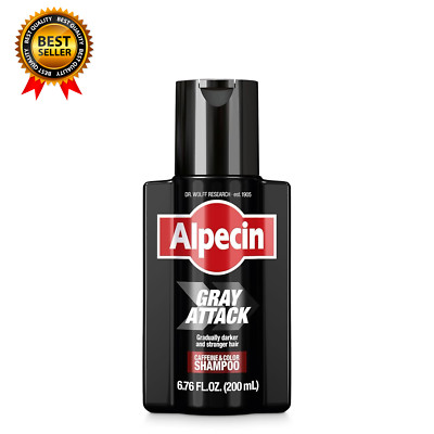 Gray Attack Caffeine & Color Shampoo for Men 6.76 Fl Oz Gradually Darker 