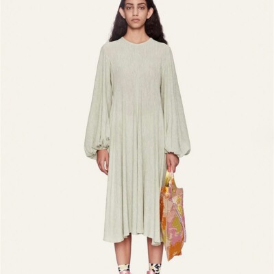 long yellow dress with puff sleeves Petal and Pup Women's Clo Puff Sleeve Dress main image 0