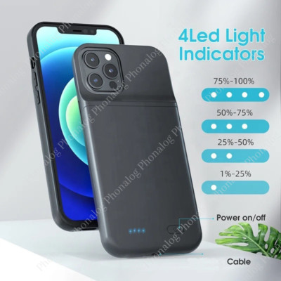 For iPhone 15 14 13 12 X External Battery Charger Case Power Bank Charging Cover