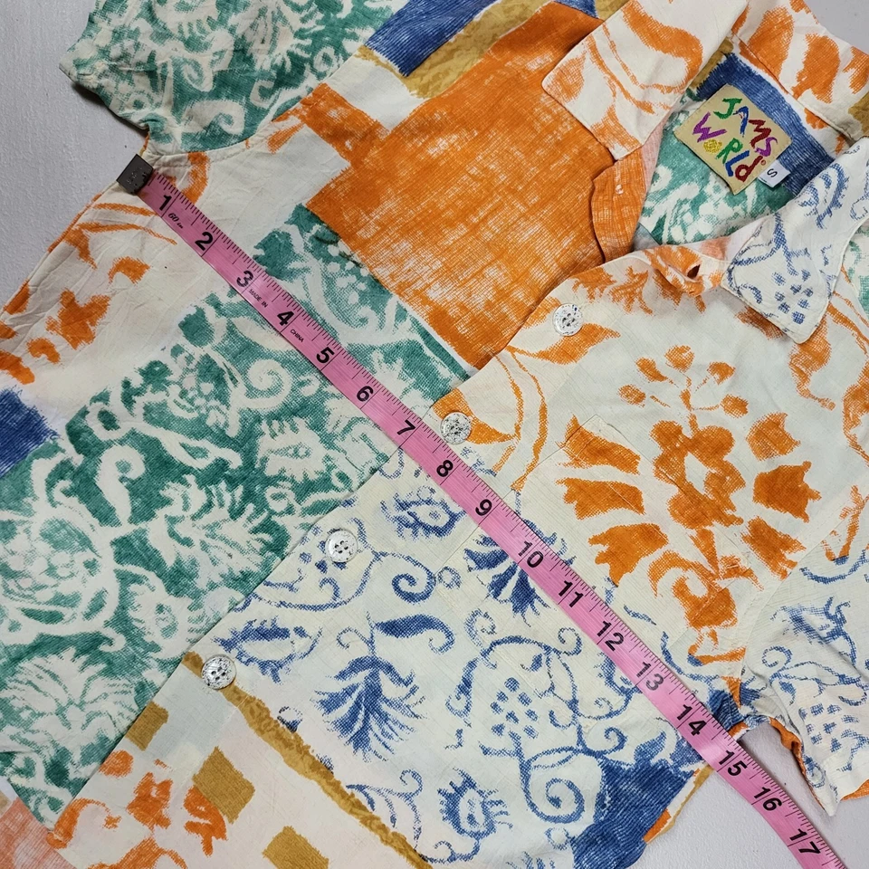 Jams World Shirt Boys sz Small Collared Button Up Short Sleeve Hawaiian Tropical - Image 4 of 4