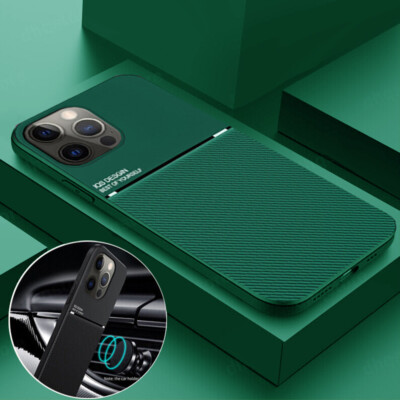 Hülle für iPhone 16 15 14 13 Pro Max 12 11 XR Magnetic Metall-Leder SilikonHülle