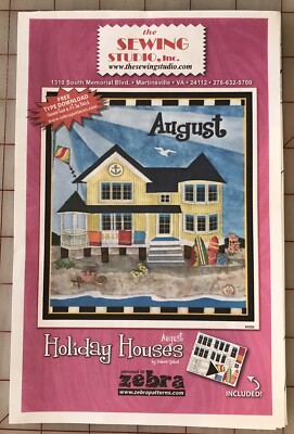 Holiday Houses,  August  Quilt Pattern, 12  X 14.5 