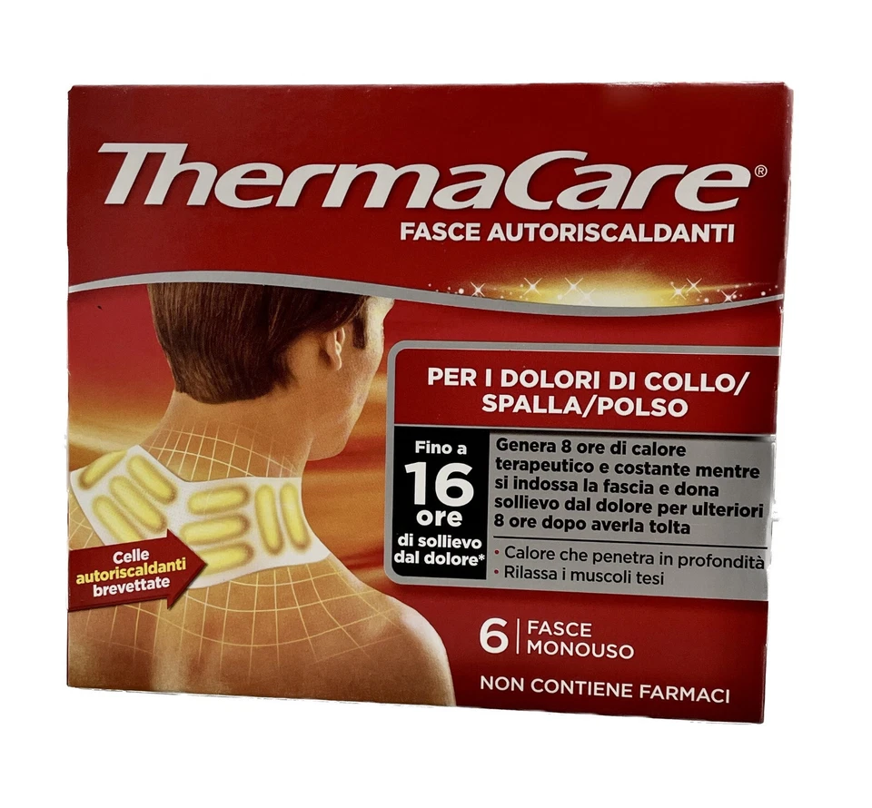 THERMACARE 6 FASCE AUTORISCALDANTI MONOUSO DOLORE LOCALIZZATO COLLO SPALLA POLSO