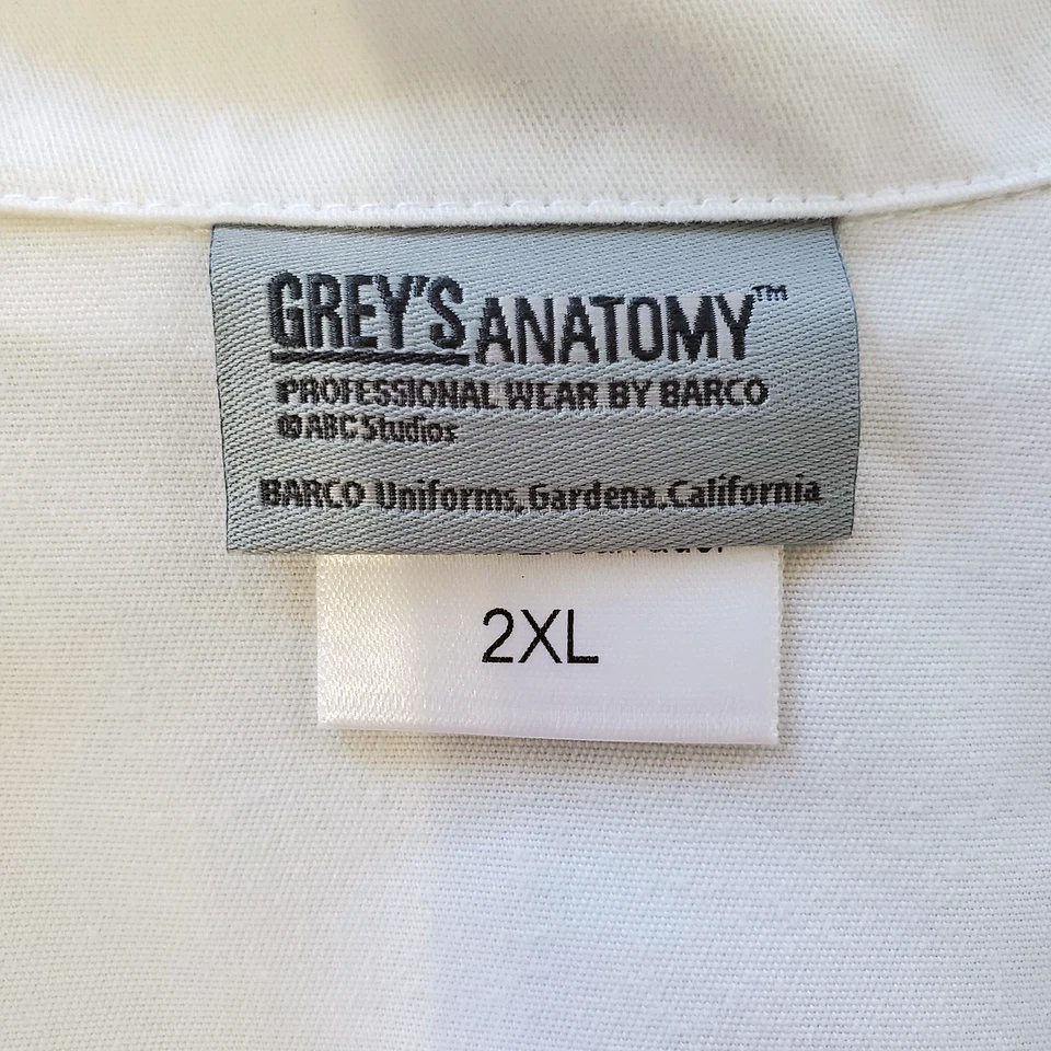 Grey's Anatomy Barco 4455X 4-Pocket Princess Lab Coat White Uniform Womens 2XL - Image 3 of 4