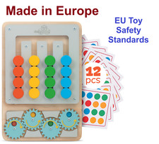 deMoca Wooden Sorter Puzzle Toy for Toddlers   Montessori Toys for 1 year and Up