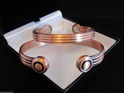 PREMIUM MENS L/XL BIO MAGNETIC COPPER BANGLE/BRACELET ARTHRITIS PAIN RELIEF AJMB