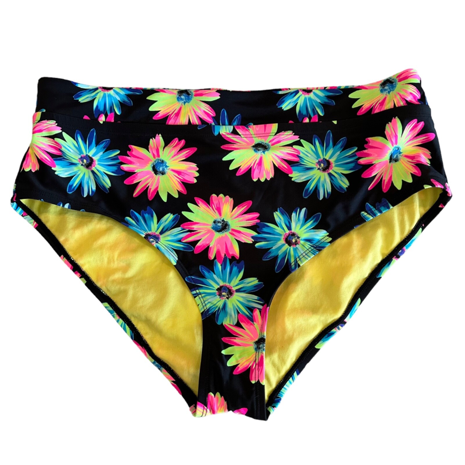 California Waves Womens Size 16/18 Gerber Daisy High Waist Bikini Bottoms NWT