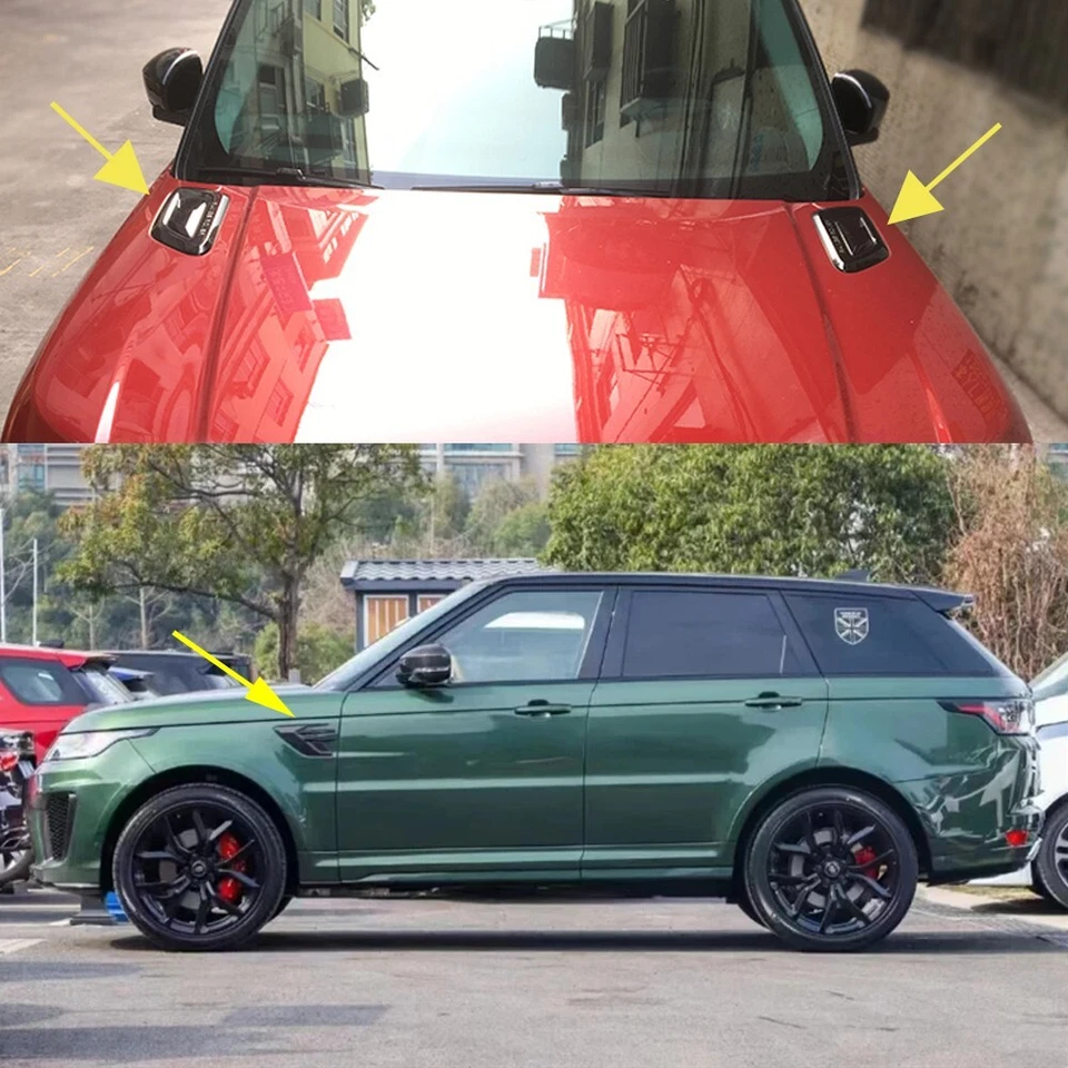 Cubierta de ventilación del capó delantero de fibra de carbono para Range Rover Sport 2018-23 Foto 2 de 4