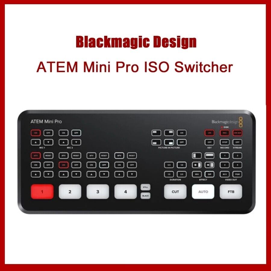 Blackmagic ATEM Mini Pro ISO HDMI Live Stream Switcher Multi-view &  Recording