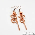 Hammered Copper Wire Handcrafted Dangle Earrings by Mba Handmade Jewelry