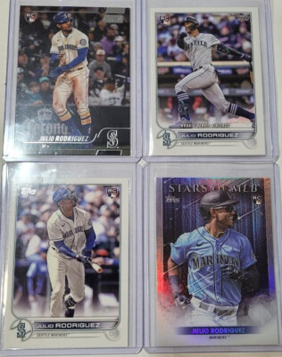 2022 Topps Julio Rodriguez RC X4 - Stad Club 148, Update US44, US97, Stars MLB