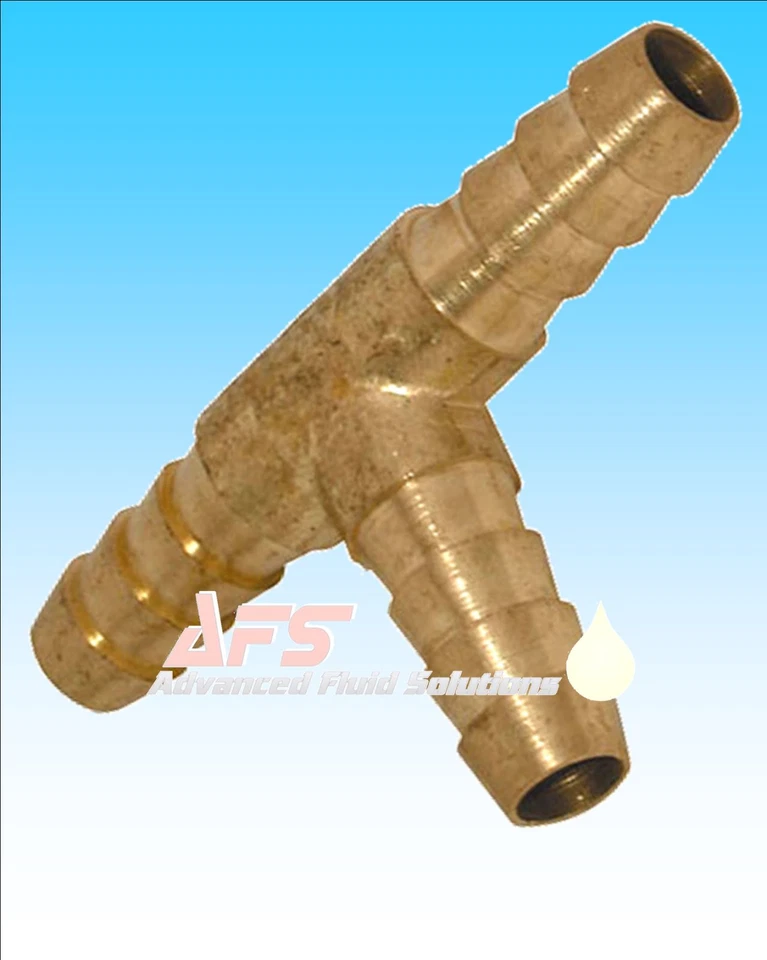 BRASS BARBED T Piece 3 way Fuel Hose Joiner Compressed Air Silicone Pipe Tubing