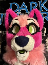 FURSUIT   Pink / White Canine/Fox Head only 