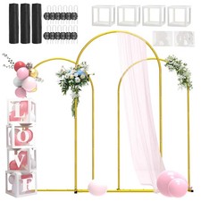 Metal Arch Backdrop Stand ,Set of 3 7.2 ft/6.6 ft/6 ft Square Wedding Arch ...