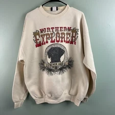 VTG Black Lab Labrador Retriever Hunting Dog Graphic Sweatshirt Van Huesen XL