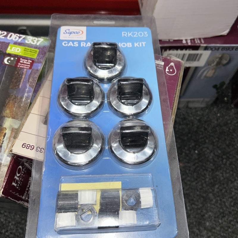 Supco Universal Gas Burner Range Knob Kit Black RK203 NEW