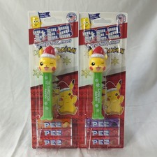 Lot of 2 PEZ Candy and Dispenser Pokemon PIKACHU - Happy Holidays 2025 NEW