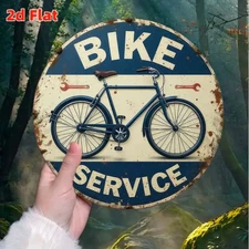 Bicycle Service Aluminum Rustic for Garden Tin Metal Signs Home Décor 8x8 