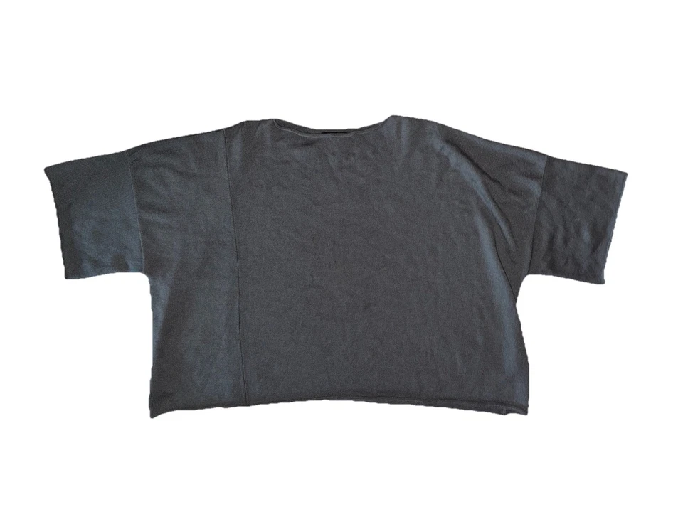ESKANDAR Cashmere Merino Wool Silk Wide Sweater Gray Scotland Lagenlook size OS - Image 3 of 4
