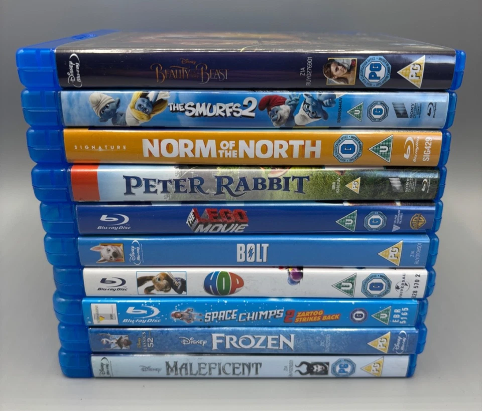 Blu-ray Movie Bundle Job Lot 10x Disney & Family Movies - Unmarked Discs - Image 2 of 2