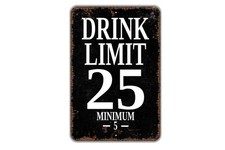 Drink Limit Sign  Funny Bar Wall Decor  Bar Rules Humor Sign  Home Bar Pub