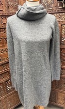 MAX STUDIO Size Medium Gray Turtleneck Long Sleeve Sweater Dress Grey