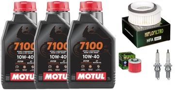 MOTUL ,HIFLO, NGK TAGLIANDO MOTUL 7100 10W40 FILTRO OLIO ARIA CANDELE YAMAHA XVS 650 DRAGSTAR 97