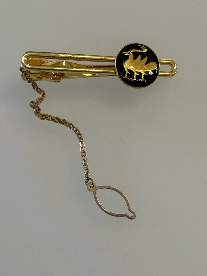 Tie Bar Clasp Clip Methodological Dragon Vintage 24KGF Gold metal plated - Image 4 of 4